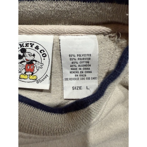 VINTAGE Mickey & Co Disney Sweatshirt Crewneck  Embroidered Graphic Sz L  Large - Picture 11 of 15